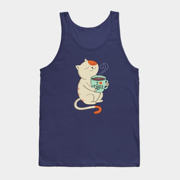 Cat and Coffee Tank Top by coffeeman